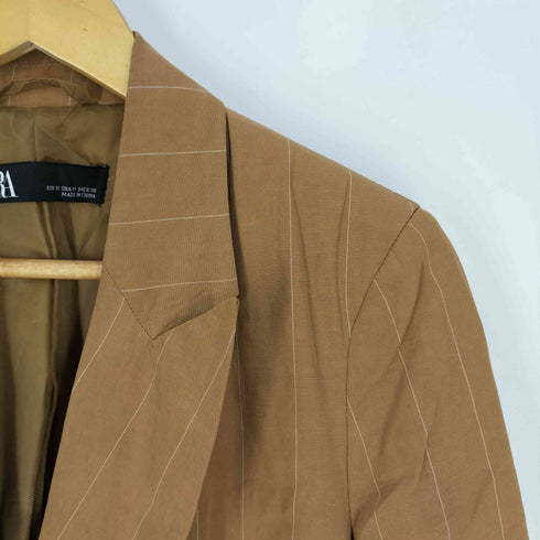 ザラ ZARA ストライプ ダブルブレスト テーラードジャケット レディース import:M