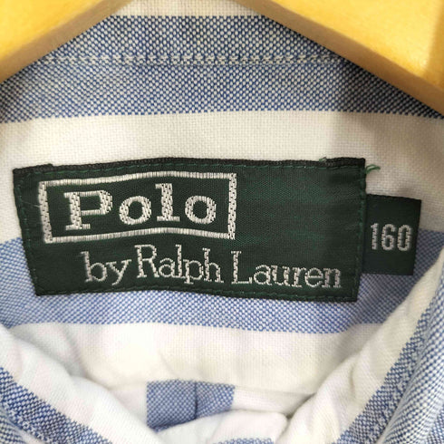 ポロバイラルフローレン Polo by RALPH LAUREN 緑タグ ポニー刺繍 ストライプ ボタンダウンシャツ レディース 160