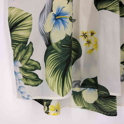 ザラ ZARA ハイビスカスプリント Vネック ノースリーブ ブラウス レディース import:M