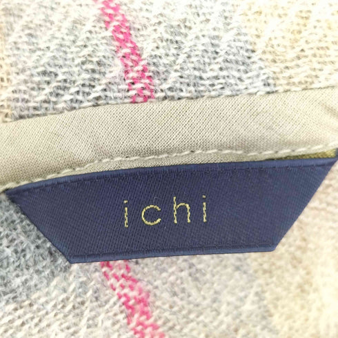 イチ ICHI ウールガーゼチェックワンピース レディース
