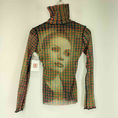 ジャンポールゴルチエフェム Jean Paul GAULTIER FEMME 幾何学フェイスプリントパワーネットカットソー レディース 40