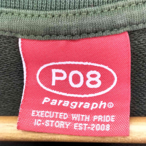 パラグラフ PARAGRAPH PO8 ロゴ 刺繍 ワッペン 韓国 コットン スウェット メンズ