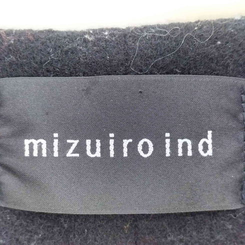 ミズイロインド mizuiro ind ウール ナイロン ノーカラー コート レディース