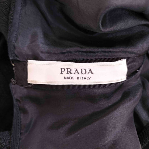 プラダ PRADA イタリア製 刺繍ストライプ ドレス ワンピース レディース 42