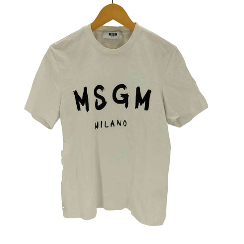 エムエスジーエム MSGM T-SHIRT WITH PAINT BRUSHED LOGO Tシャツ メンズ import:XS