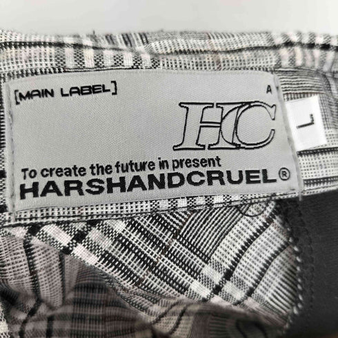 HARSHANDCRUEL チェックパッチワークシャツ メンズ L