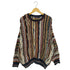 ラウンドツリーアンドヨーク roundtree&yorke 90S 総柄 コットンアクリル クルーネック 3Dニット メンズ import:XL