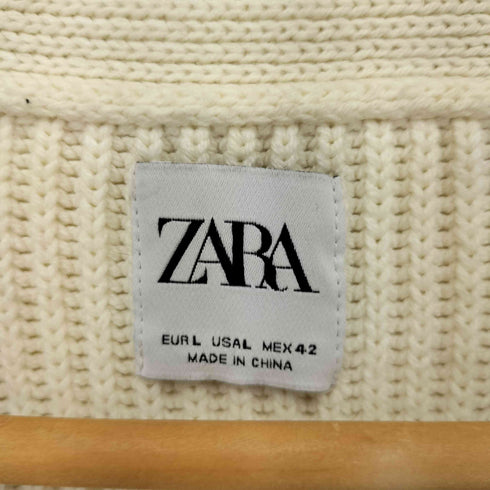 ザラ ZARA コットンアクリル ローゲージ ニットカーディガン メンズ import:L