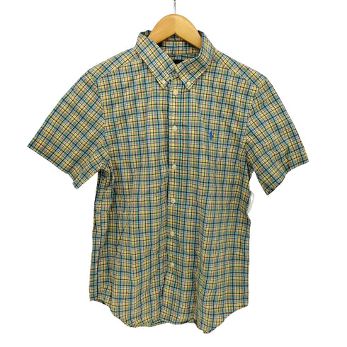 ポロラルフローレン POLO RALPH LAUREN ポニー刺繍 チェック柄 ボタンダウン S/S シャツ レディース import:L