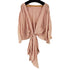 ザラ ZARA CZERWONA BLUZKA W PASKI TOP PLISOWANY RĘKAW PAS KOKARDKOWY レディース import:M