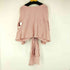 ザラ ZARA CZERWONA BLUZKA W PASKI TOP PLISOWANY RĘKAW PAS KOKARDKOWY レディース import:M