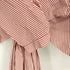 ザラ ZARA CZERWONA BLUZKA W PASKI TOP PLISOWANY RĘKAW PAS KOKARDKOWY レディース import:M