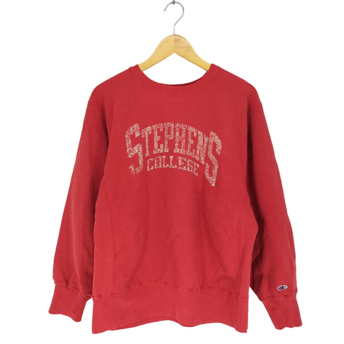 チャンピオン Champion 80s トリコタグ USA製 REVERSE WEAVE STEPHENS COLLEGE フロントプリントスウェット メンズ JPN:L