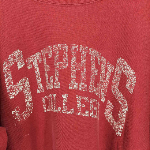 チャンピオン Champion 80s トリコタグ USA製 REVERSE WEAVE STEPHENS COLLEGE フロントプリントスウェット メンズ JPN:L