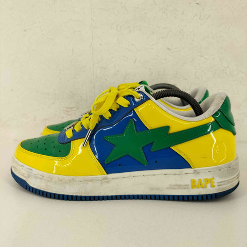 アベイシングエイプ A BATHING APE BAPE STA ベイプスタ エナメル ローカットスニーカー メンズ JPN:27