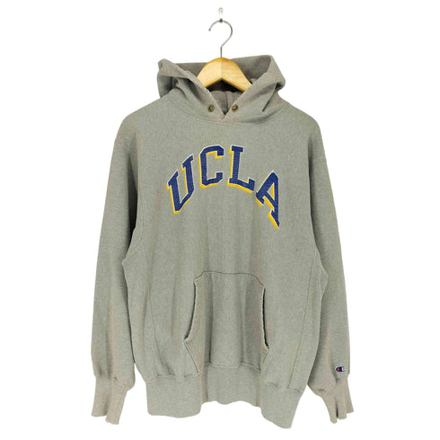 チャンピオン Champion 90s USA製 REVERSE WEAVE UCLA フロントラバープリント プルオーバーパーカー メンズ JPN:XL