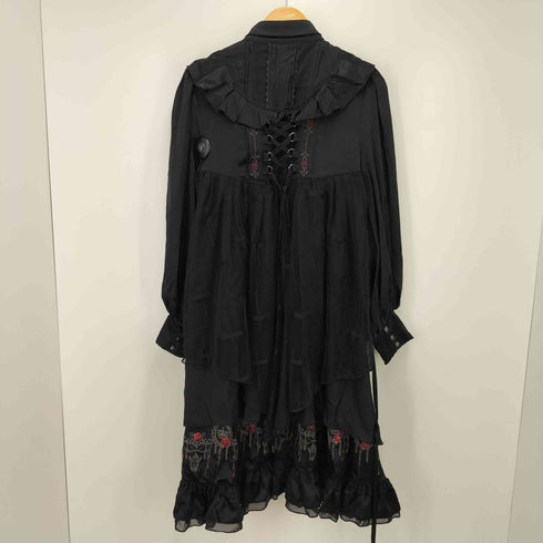 OZZ ANGELO ティアード レース ジップアップ ワンピース レディース