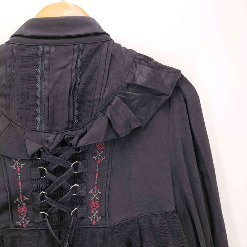 OZZ ANGELO ティアード レース ジップアップ ワンピース レディース