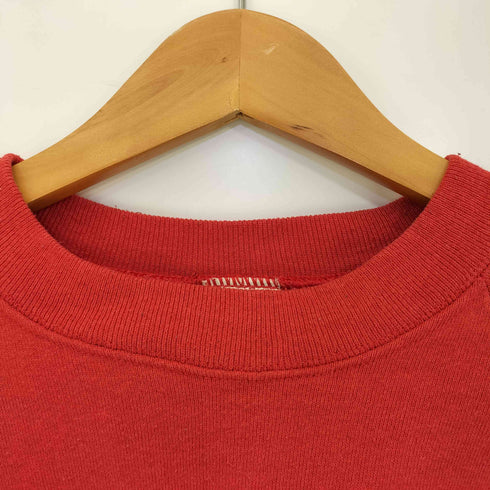 フルーツオブザルーム FRUIT OF THE LOOM 90s USA製 袖チェッカー ラグラン クロップドスウェット レディース import:XL