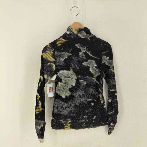 ヴィヴィアンタム VIVIENNE TAM 総柄 ギャザータートルネック パワーネット レディース P