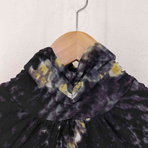 ヴィヴィアンタム VIVIENNE TAM 総柄 ギャザータートルネック パワーネット レディース P