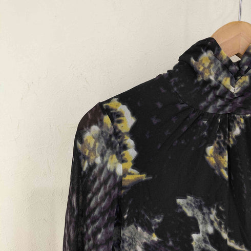 ヴィヴィアンタム VIVIENNE TAM 総柄 ギャザータートルネック パワーネット レディース P