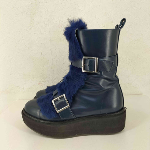 PALOMA BARCELO MADE IN SPAIN ファー切替ブーツ レディース 36