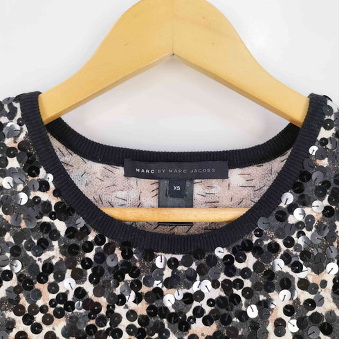 マークバイマークジェイコブス Marc by Marc Jacobs レオパード スパンコール ラメ ニットカットソー レディース import:XS