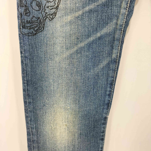 アンディウォーホル バイヒステリックグラマー andy warhol by HYSTERIC GLAMOUR Y2K スカルデザイン 骸骨 髑髏 スタッズスキニー デニム メンズ XS