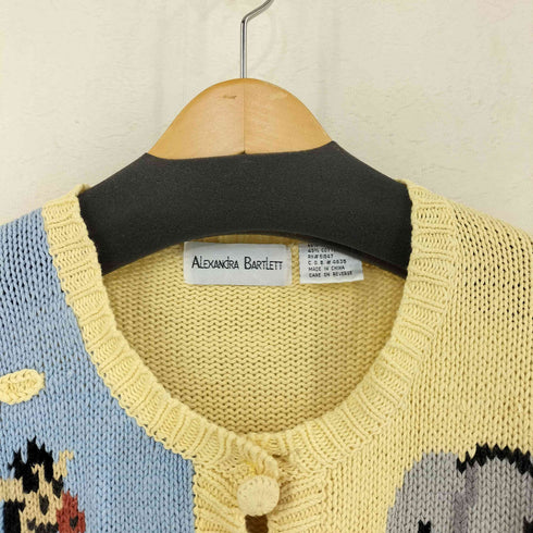 ALEXANDRA BARTLETT ラミーコットン アニマルデザイン ニットカーディガン レディース JPN:XL