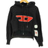 ディーゼル DIESEL ビック ロゴ ワッペン ドローコード フーディー クロップド プルオーバー パーカー レディース import:XS