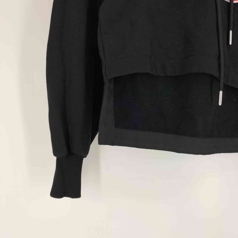 ディーゼル DIESEL ビック ロゴ ワッペン ドローコード フーディー クロップド プルオーバー パーカー レディース import:XS