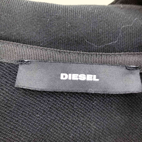 ディーゼル DIESEL ビック ロゴ ワッペン ドローコード フーディー クロップド プルオーバー パーカー レディース import:XS