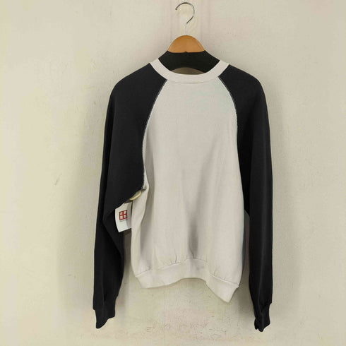タルテックス TULTEX MADE IN USA モノクロ ラグランスウェット 袖配色切替 メンズ import:M