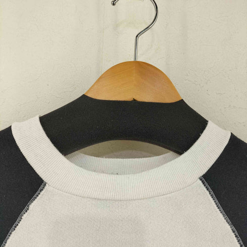 タルテックス TULTEX MADE IN USA モノクロ ラグランスウェット 袖配色切替 メンズ import:M