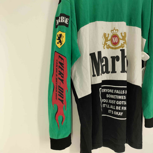 ヴォルカンアンドアフロダイティ VOLCAN&APHRODITE 韓国製 ロゴ プリント タバコ ファイヤー ビックシルエット L/S Tシャツ メンズ ONE SIZE
