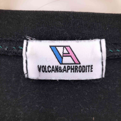 ヴォルカンアンドアフロダイティ VOLCAN&APHRODITE 韓国製 ロゴ プリント タバコ ファイヤー ビックシルエット L/S Tシャツ メンズ ONE SIZE