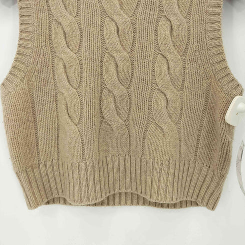 ポロバイラルフローレン Polo by RALPH LAUREN クロップド ケーブル ウールカシミヤ セーター ニットベスト レディース import:M
