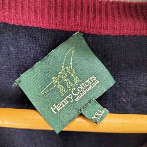 ヘンリーコットンズ Henry Cottons カシミヤ混 Vネックニット メンズ XXL