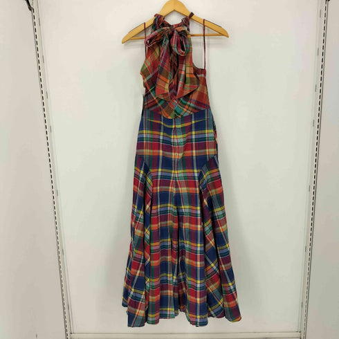 ポロバイラルフローレン Polo by RALPH LAUREN マドラスチェック ホルターネック ロングワンピース ドレス レディース 4