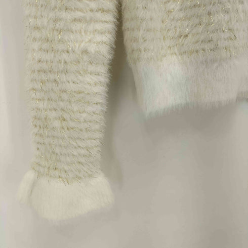 ザラ ZARA フリルハイネック ラメニット レディース import:M