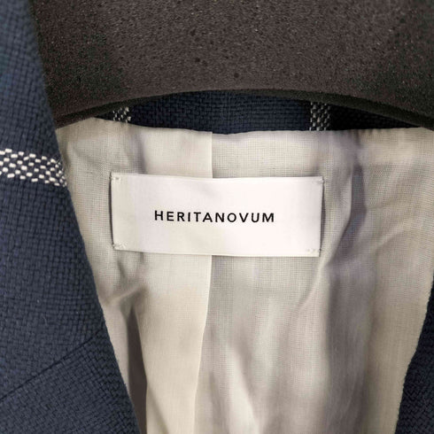 HERITANOVUM ストライプ リネン ダブルテーラードジャケット レディース FREE