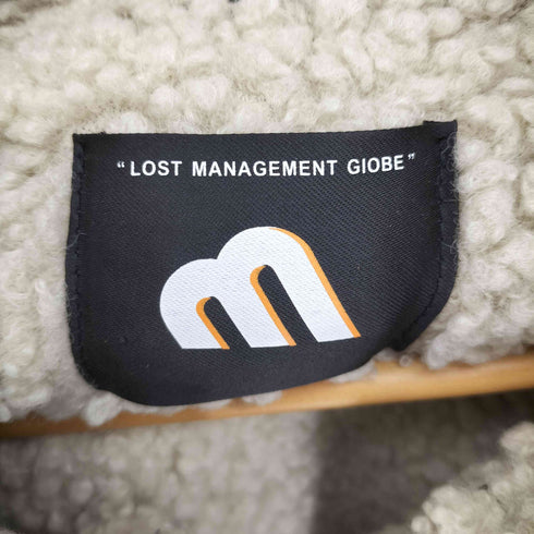 LOST MANAGEMENT GIOBE 裏地 ボア レザー フライト ジャケット メンズ