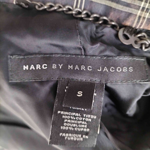 マークバイマークジェイコブス Marc by Marc Jacobs ブリーチ加工チェック柄テーラードジャケット メンズ S