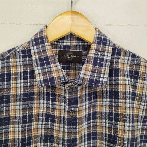 BLACK BROWN バングラディシュ製 フランネルチェック 長袖シャツ メンズ JPN:XL