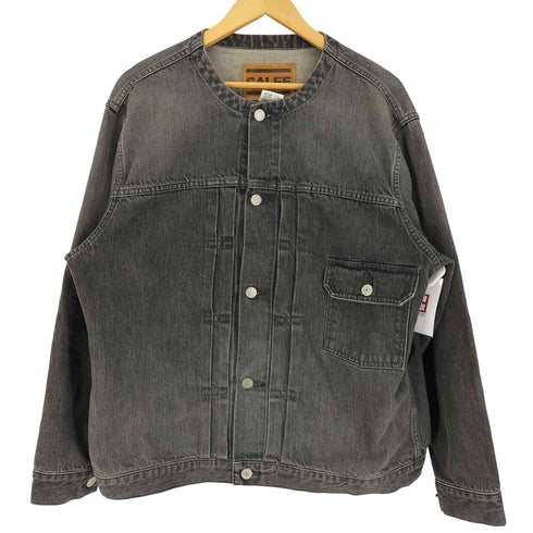 キャリー CALEE 23SS 1st TYPE NO COLLAR DENIM JACKET ノーカラー ブラック デニム ジャケット メンズ JPN:L