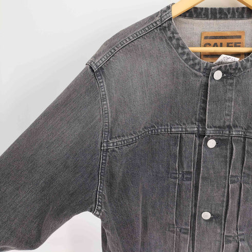 キャリー CALEE 23SS 1st TYPE NO COLLAR DENIM JACKET ノーカラー ブラック デニム ジャケット メンズ JPN:L