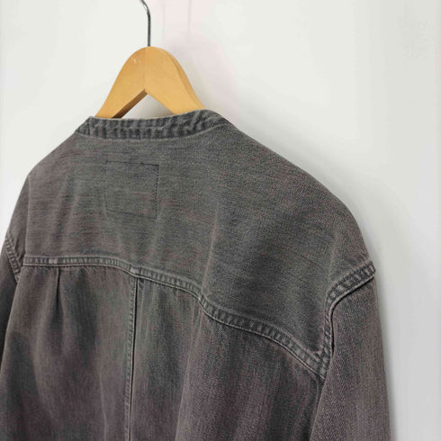 キャリー CALEE 23SS 1st TYPE NO COLLAR DENIM JACKET ノーカラー ブラック デニム ジャケット メンズ JPN:L