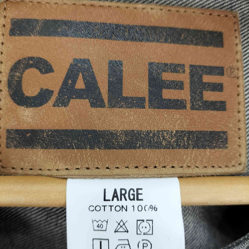 キャリー CALEE 23SS 1st TYPE NO COLLAR DENIM JACKET ノーカラー ブラック デニム ジャケット メンズ JPN:L