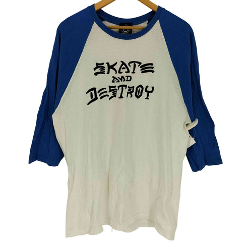 スラッシャー THRASHER Skate And Destroy Raglan プリント ラグランスリーブ Q/S Tシャツ メンズ import:L